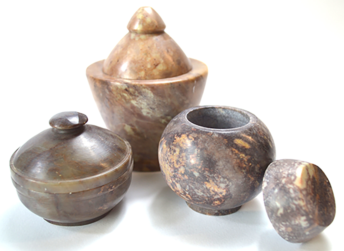 (image for) (set of 3) Gini jars soapstone